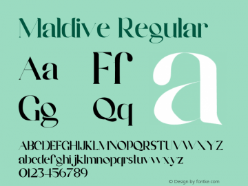 Maldive Version 1.00;May 13, 2020;FontCreator 12.0.0.2547 64-bit Font Sample