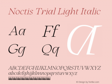 Noctis Trial Light Italic Version 1.000图片样张