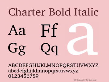 Charter BT Bold Italic 14.0d2e1图片样张