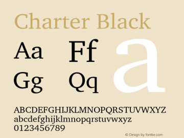 Charter Black 14.0d2e1 Font Sample