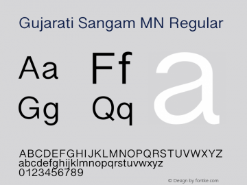 Gujarati Sangam MN 13.1d0e4 Font Sample