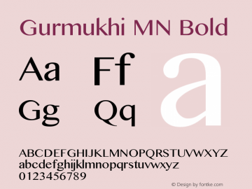 Gurmukhi MN Bold 13.0d2e1 Font Sample