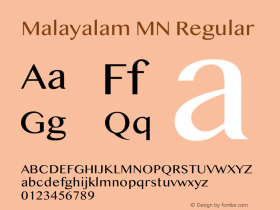 Malayalam MN 13.0d4e1 Font Sample