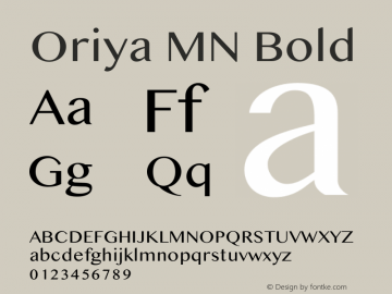 Oriya MN Bold 13.0d3e1 Font Sample