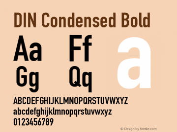 DIN Condensed Bold 13.2d2e1 Font Sample
