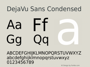 DejaVu Sans Condensed Version 2.36 Font Sample