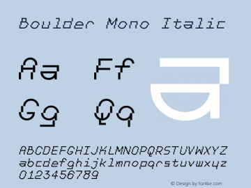 BoulderMono-Italic Version 1.1 | wf-rip DC20180630图片样张