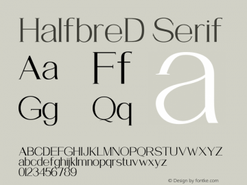 HalfbreD Serif Version 1.002;Fontself Maker 3.3.0图片样张
