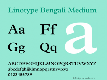 LinotypeBengali-Medium Version 1.00图片样张