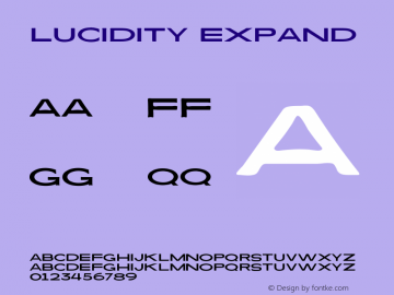 Lucidity-Expand Version 1.000 Font Sample
