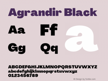 Agrandir-Black Version 3.000 Font Sample