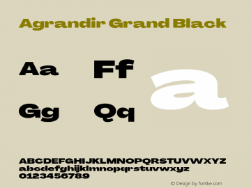 Agrandir-GrandBlack Version 3.000 Font Sample