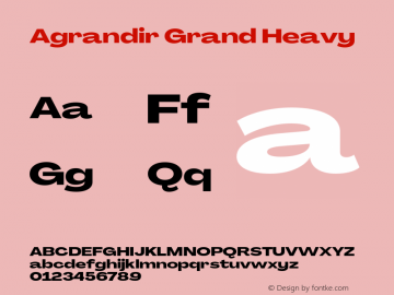 Agrandir-GrandHeavy Version 3.000 Font Sample