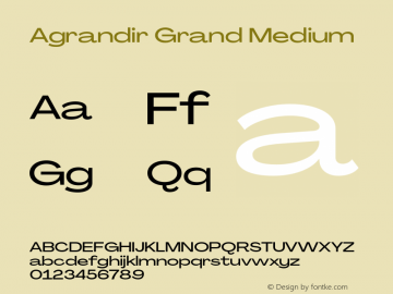 Agrandir-GrandMedium Version 3.000 Font Sample