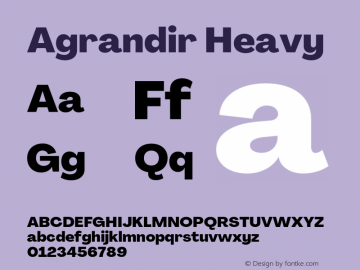 Agrandir-Heavy Version 3.000 Font Sample