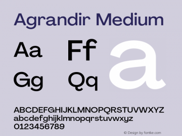 Agrandir-Medium Version 3.000 Font Sample