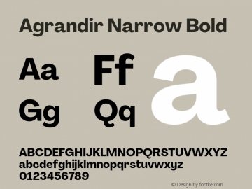 Agrandir-NarrowBold Version 3.000 Font Sample