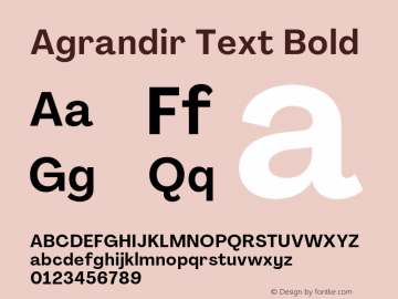 Agrandir-TextBold Version 3.000 Font Sample