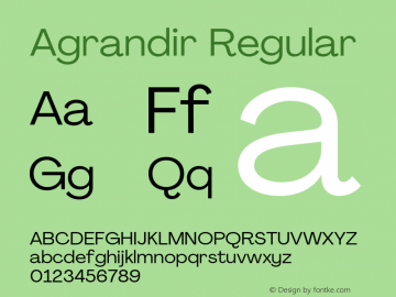 Agrandir-Regular Version 3.000 Font Sample