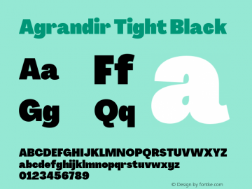 Agrandir-TightBlack Version 3.000 Font Sample