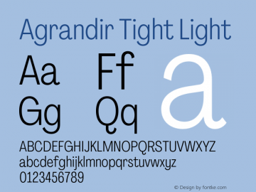 Agrandir-TightLight Version 3.000 Font Sample