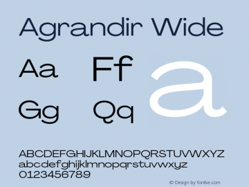 Agrandir-Wide Version 3.000 Font Sample