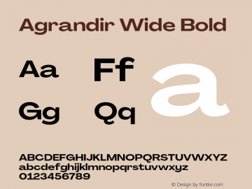 Agrandir-WideBold Version 3.000 Font Sample