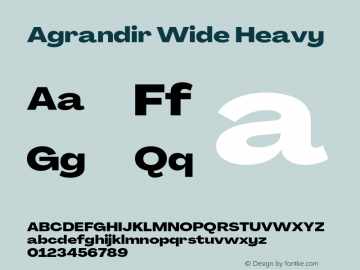 Agrandir-WideHeavy Version 3.000 Font Sample
