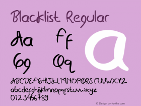 Blacklist Version 1.002;Fontself Maker 3.5.1 Font Sample