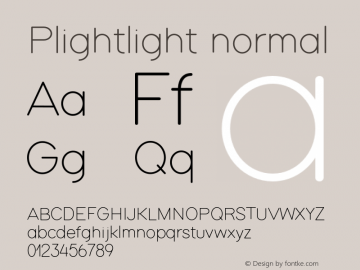 Plightlight Version 1 Font Sample