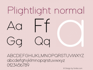 Plightlight Version 1 Font Sample