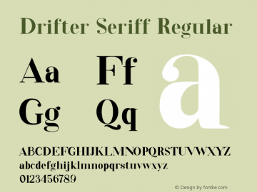 Drifter Seriff Version 1.00;May 14, 2020;FontCreator 12.0.0.2545 64-bit Font Sample