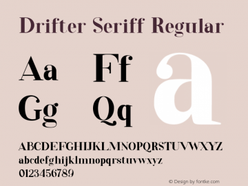 Drifter Seriff Version 1.00;May 9, 2020;FontCreator 12.0.0.2545 64-bit Font Sample