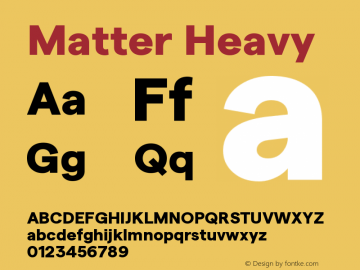 Matter-Heavy Version 1.021;PS 001.021;hotconv 1.0.88;makeotf.lib2.5.64775图片样张