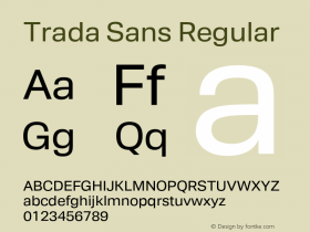 TradaSans-Regular Version 1.00 Font Sample