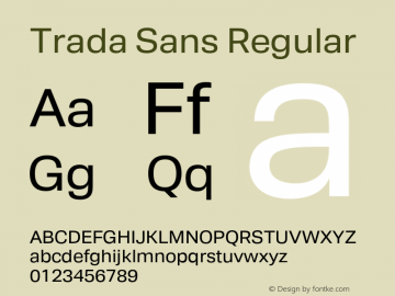 TradaSans-Regular Version 1.00图片样张