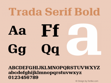 TradaSerif-Bold Version 1.00 Font Sample