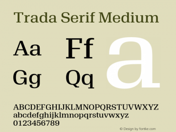 TradaSerif-Medium Version 1.00 Font Sample