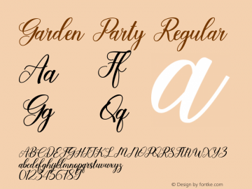 Garden Party Version 1.00;March 9, 2020;FontCreator 12.0.0.2565 64-bit图片样张
