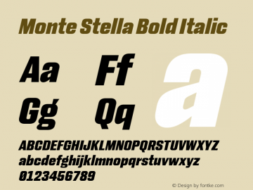 Monte Stella Bold Italic Version 1.100图片样张