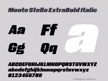Monte Stella ExtraBold Italic Version 1.100图片样张