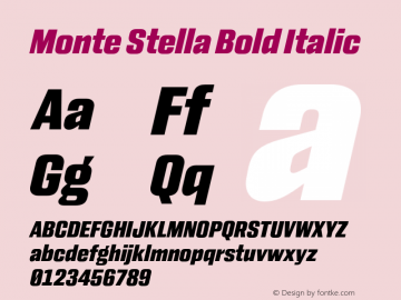 MonteStella-BoldItalic Version 1.100图片样张