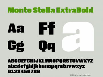 Monte Stella ExtraBold Version 1.100 Font Sample