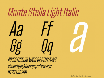 Monte Stella Light Italic Version 1.100图片样张