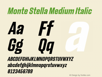 Monte Stella Medium Italic Version 1.100图片样张