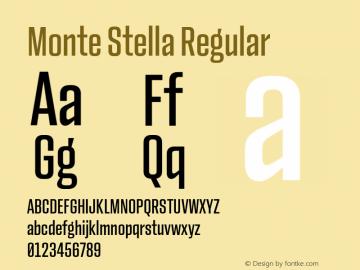 MonteStella-Regular Version 1.100 Font Sample