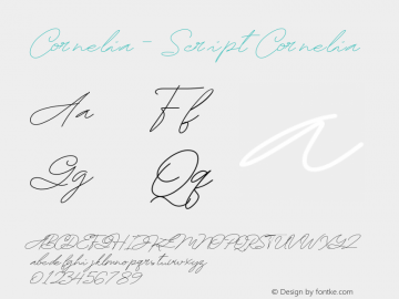 Cornelia - Script Cornelia Version 1.00;May 17, 2020;FontCreator 11.0.0.2388 64-bit图片样张