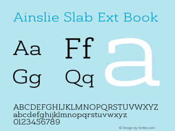 AinslieSlab-ExtBoo Version 1.000 Font Sample