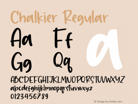 Chalkier Version 1.00;May 14, 2020;FontCreator 12.0.0.2547 64-bit Font Sample