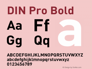 DINPro-Bold Version 7.504; 2005; Build 1001 Font Sample